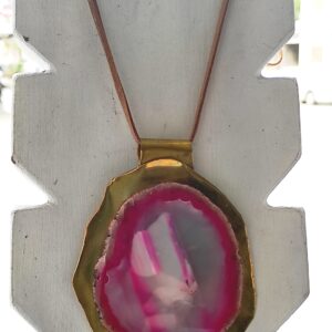 Colgante en Piedra natural  y correa en Tiento