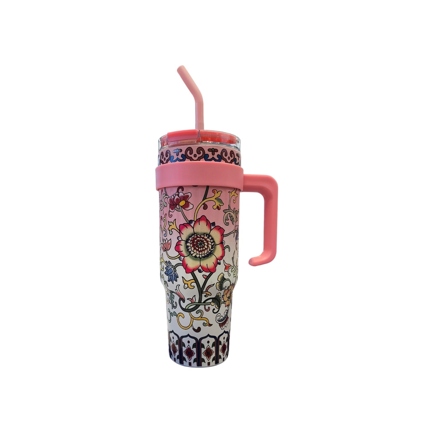 Vaso Térmico Grande con Bombilla Rosado